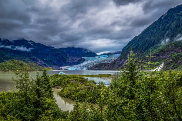 poster pemandangan alam gunung Alaska Mountains Rivers Spruce 1Z