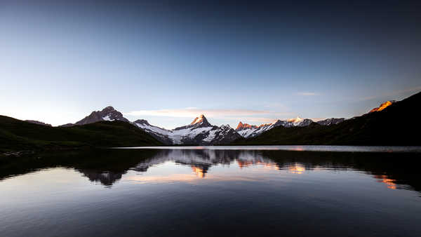 poster pegunungan Lake Mountain Reflection Switzerland Lakes Lake Bachalpsee APC