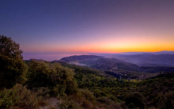 Poster Pemandangan Gunung sunset mountains twilight hd WPS