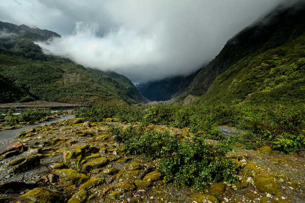 Poster Pemandangan Gunung New Zealand Mountains Franz Josef Glacier Valley 1Z