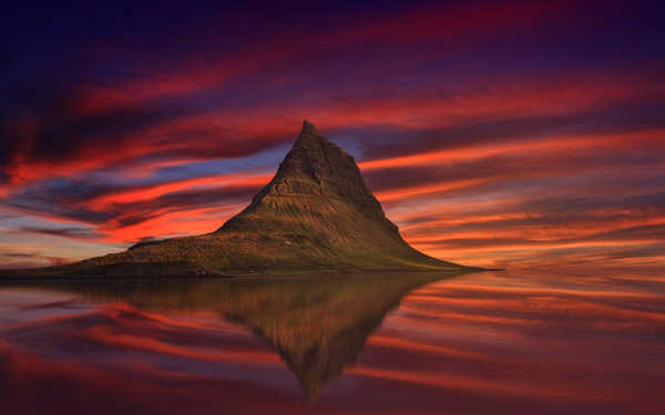 Poster Pemandangan Gunung Cloud Mountain Nature Reflection Sunset Earth Reflection APC