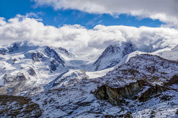 poster pegunungan Mountains Switzerland Clouds Alps 1Z