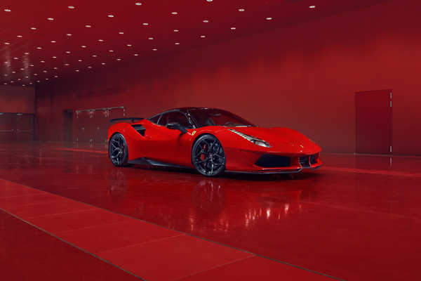 Poster Mobil pogea racing fplus corsa ferrari 488 gtb 2018 red 4k WPS