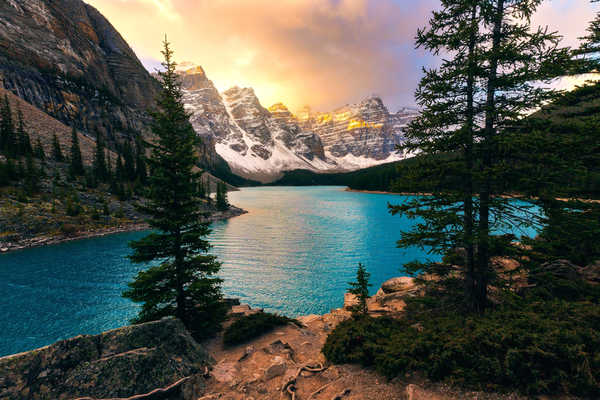 Poster Pemandangan Gunung Mountains Lake Canada Scenery Parks Alberta 1Z