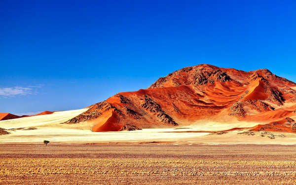 poster pemandangan alam gunung Desert Mountain Red Sky Tree Earth Desert APC