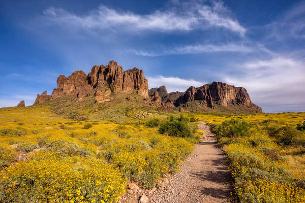 Poster Pemandangan Gunung USA Mountains Superstition Mountains Arizona Crag 1Z