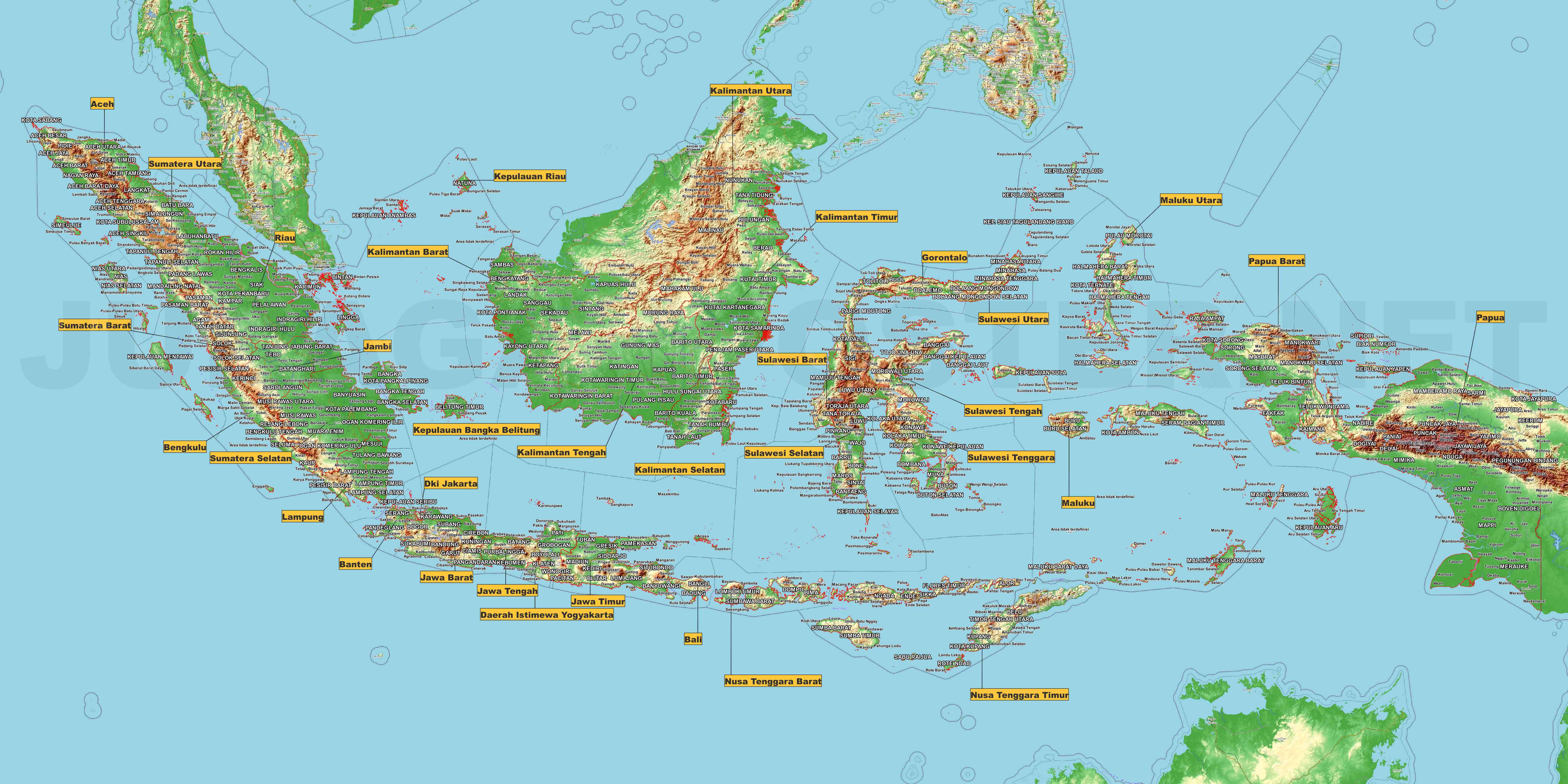 Peta Indonesia Berwarna Juragan Poster