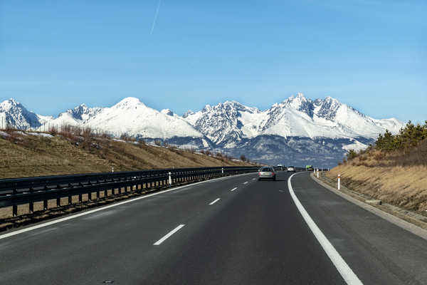 poster gunung Slovakia Mountains Roads Tatra mountains Snow 1Z