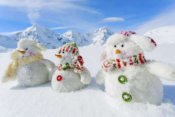 poster pegunungan Winter Mountains Snowmen 1Z