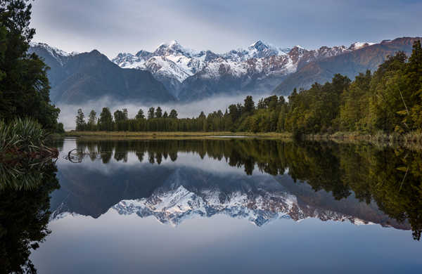 Poster Pemandangan Gunung New Zealand Mountains Lake Morning Lake Matheson 1Z