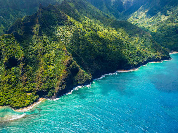 Poster Pemandangan Gunung USA Coast Mountains Hawaii From above 1Z