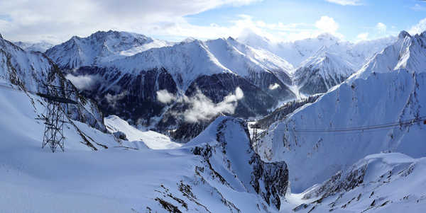 poster pemandangan alam gunung Switzerland Mountains Winter Alps Snow 1Z 002