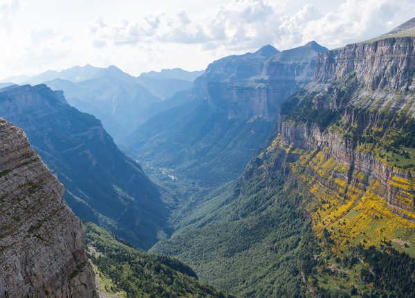 poster pemandangan alam gunung Spain Mountains Forests Torla Aragon Canyon 1Z