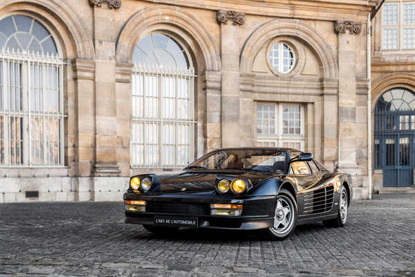 Poster Mobil Ferrari Retro 1984 87 Testarossa Pininfarina Black 1ZM