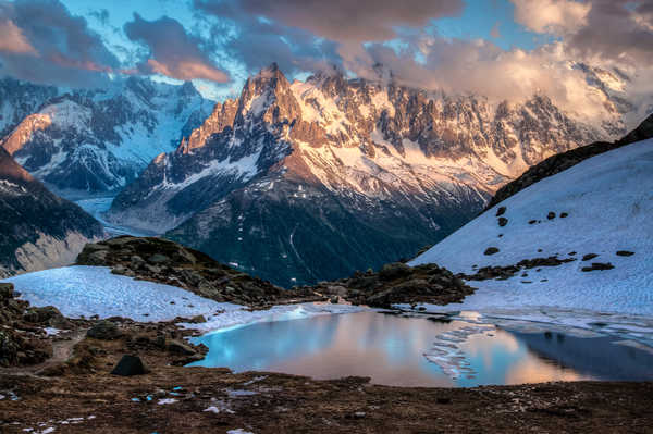 poster pemandangan alam gunung France Mountains Lake 1Z 001