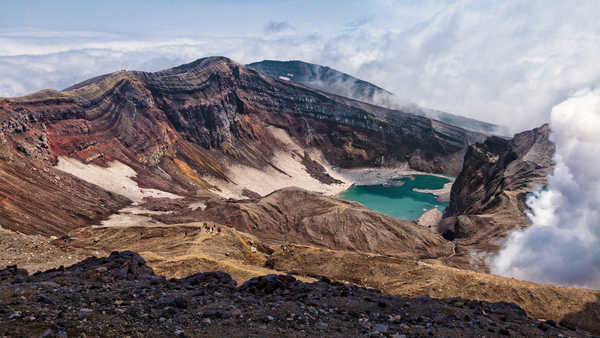 poster gunung Russia Mountains Kamchatka Canyon 1Z