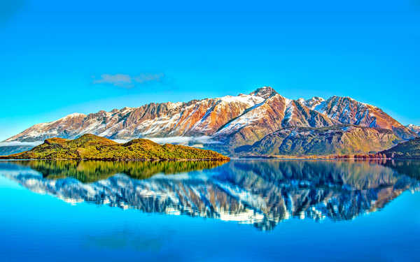 poster pemandangan alam gunung Lake Mountain Reflection Scenic Lakes Lake Wanaka APC