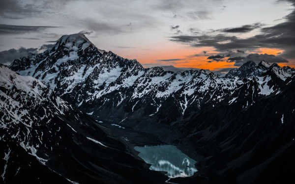 poster pegunungan Cloud Sky Snow Sunset Mountains Mountain4 APC