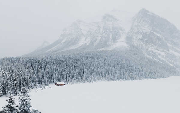 poster gunung Mountains Winter Forests 1Z