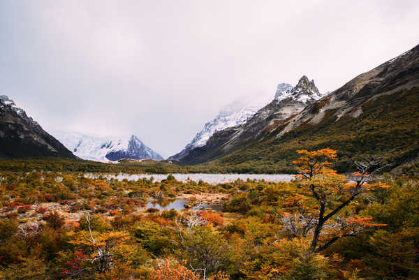 poster pemandangan alam gunung Argentina Mountains Lake Autumn Laguna Torre 1Z