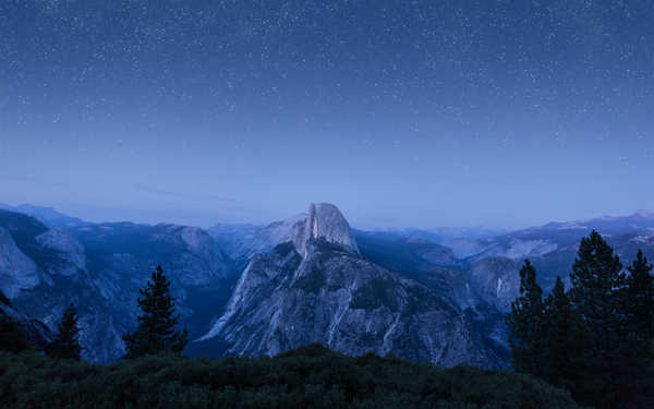 poster gunung el capitan yosemite national park mountains starry sky os x WPS