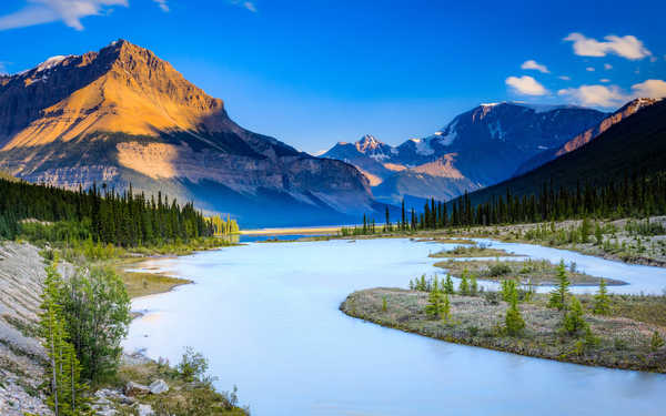 Poster Pemandangan Gunung Canada Mountains Rivers Sky Scenery Alberta Jasper 1Z