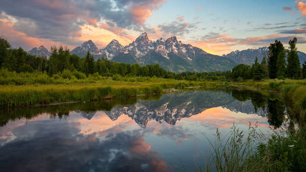 poster pegunungan Mountains Scenery Lake USA Parks Grand Teton 1Z