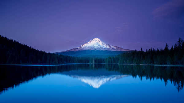 poster gunung mountains lake reflection 4k WPS