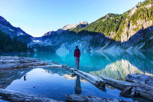 Poster Pemandangan Gunung USA Lake Mountains Men 1Z