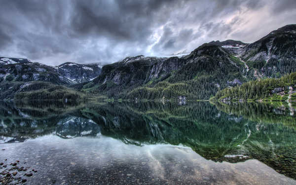 poster pemandangan alam gunung Forest Lake Mountain Reflection Lakes Lake APC