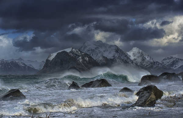 poster pegunungan Norway Sea Mountains 1Z 001