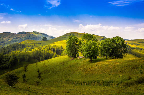 poster pemandangan alam gunung Romania Sky Mountains 1Z 003