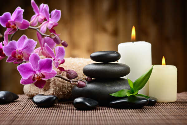 Gambar Poster Anggrek Orchid Stones Candles Spa WPS