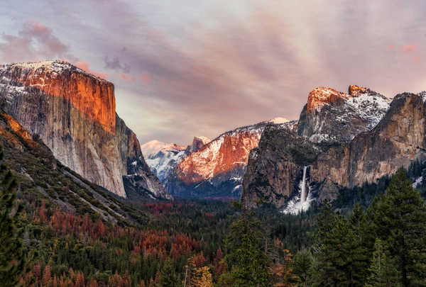 poster pemandangan alam gunung USA Parks Mountains Forests Scenery Yosemite 1Z