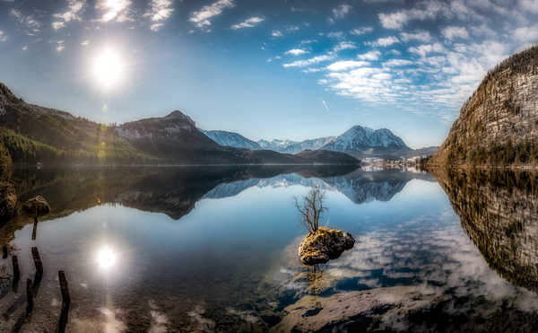 Poster Pemandangan Gunung Sky Lake Mountains Austria Scenery Styrian Lake 1Z