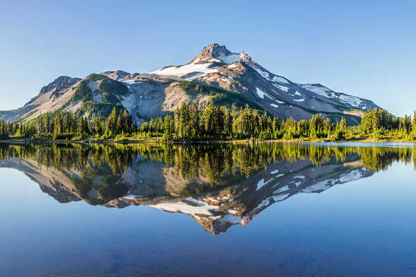 poster gunung Lake Mountain Nature Oregon Reflection Earth Reflection3 APC