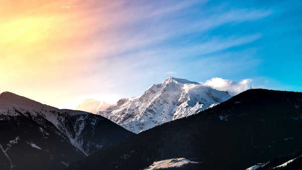 Poster Pemandangan Gunung Cloud Mountain Snow Sunset Mountains Mountain1 APC