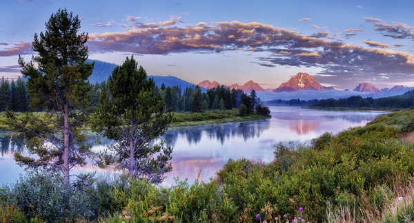 poster pegunungan USA Parks Mountains Rivers Forests Sky Grand Teton 1Z