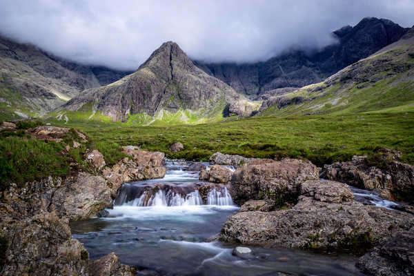 poster gunung Scotland Mountains Waterfalls Stones Scenery Fairy 1Z