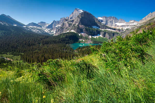 poster pemandangan alam gunung USA Parks Mountains Lake 1Z 006