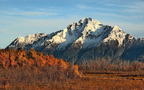 poster pemandangan alam gunung Mountains Autumn Snow 1Z