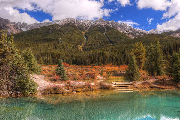 poster gunung Canada Autumn Parks Mountains Lake Forests Banff 1Z