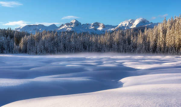 poster pemandangan alam gunung Forest Mountain Nature Snow Winter Earth Winter APC 003