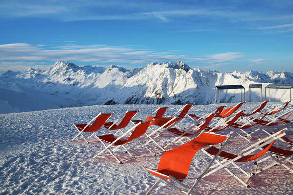 poster pegunungan Austria Mountains Winter Alps Snow Sunlounger 1Z