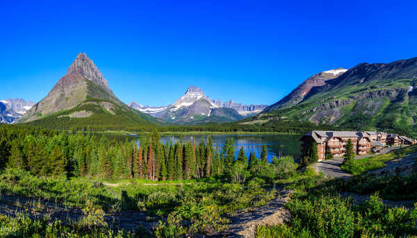 poster pemandangan alam gunung USA Parks Lake Mountains 1Z 004