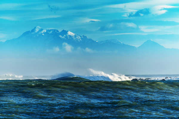 poster pegunungan Mountain Ocean Wave Earth Ocean APC