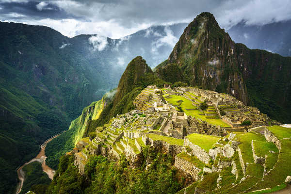 poster pemandangan alam gunung Mountains Peru Ruins Machu Picchu Urubamba 1Z