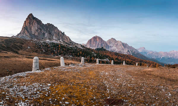 poster gunung Italy Mountains Autumn Dolomites Alps 1Z