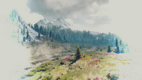 poster gunung The Witcher 3 Wild Hunt Mountains Forests Scenery 1Z