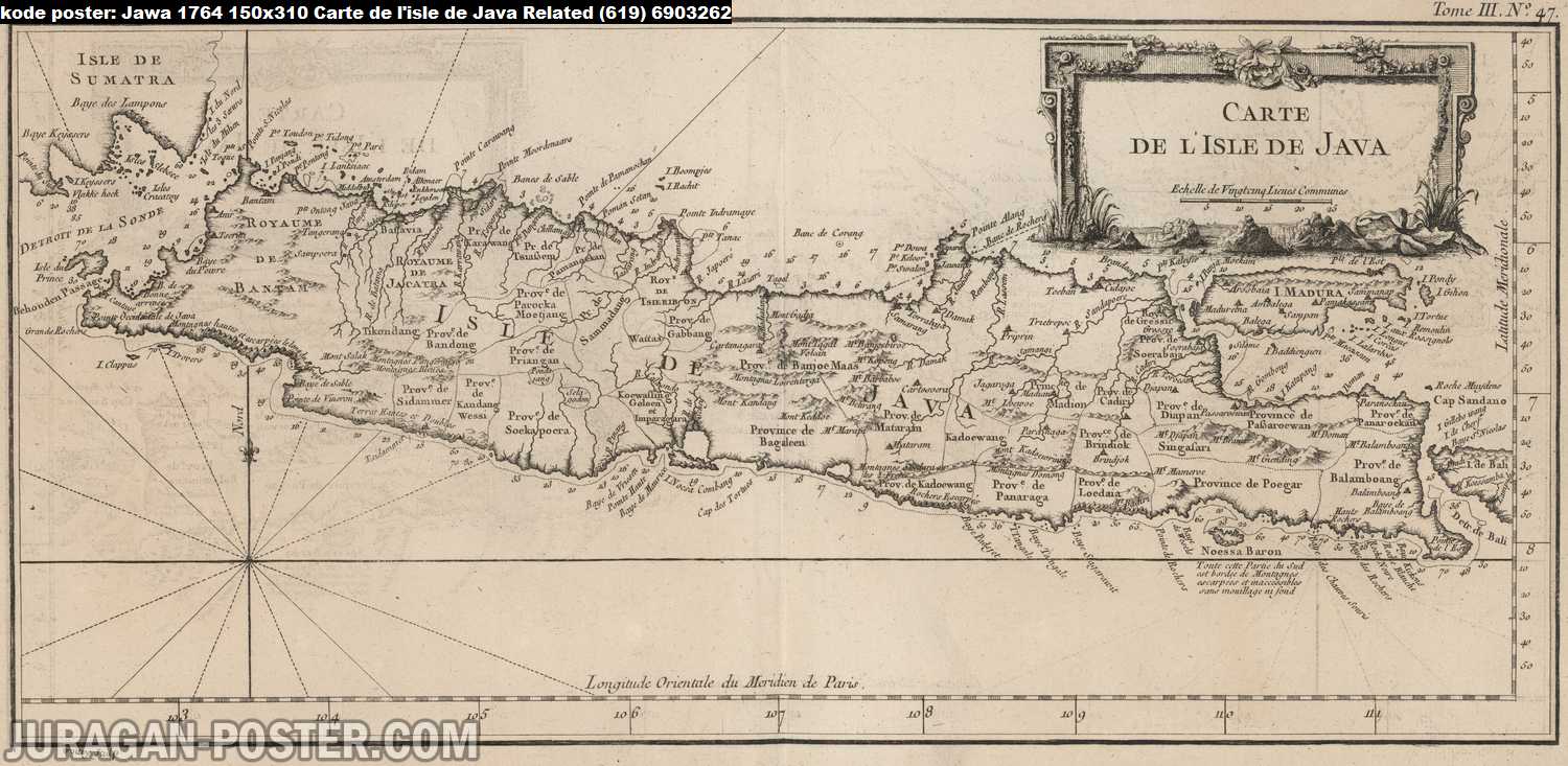 Peta Jawa Kuno 1764 Carte de l'isle de Java Related (619) 6903262